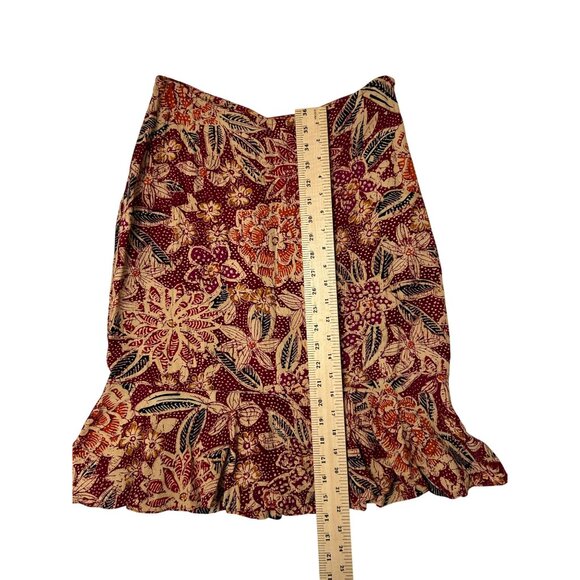 Chico's Design Womens Floral Print 100% Rayon Skirt With Ruffle Hem Size 1 - Picture 4 of 8